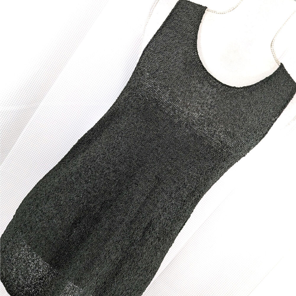 NWOT! CHICO'S DESIGN! MOSS GREEN/GRAY MICRO-BOUCLE KNIT TANK TOP, SHIRT!SZ 10/12